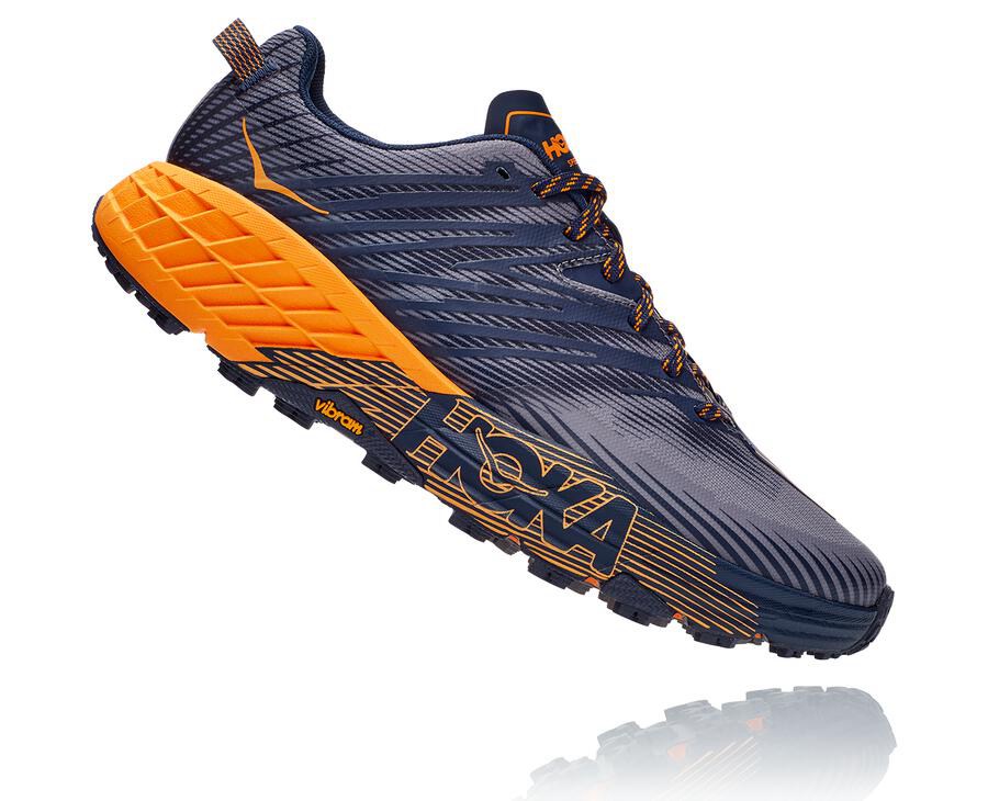 Hoka One One Spor Ayakkabı Erkek Mavi/Turuncu - Speedgoat 4 - OM8947605